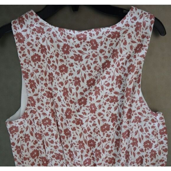 Kaileigh Women's Sz M White Floral Print Surplice Neckline Sleeveless Dress - Picture 7 of 13